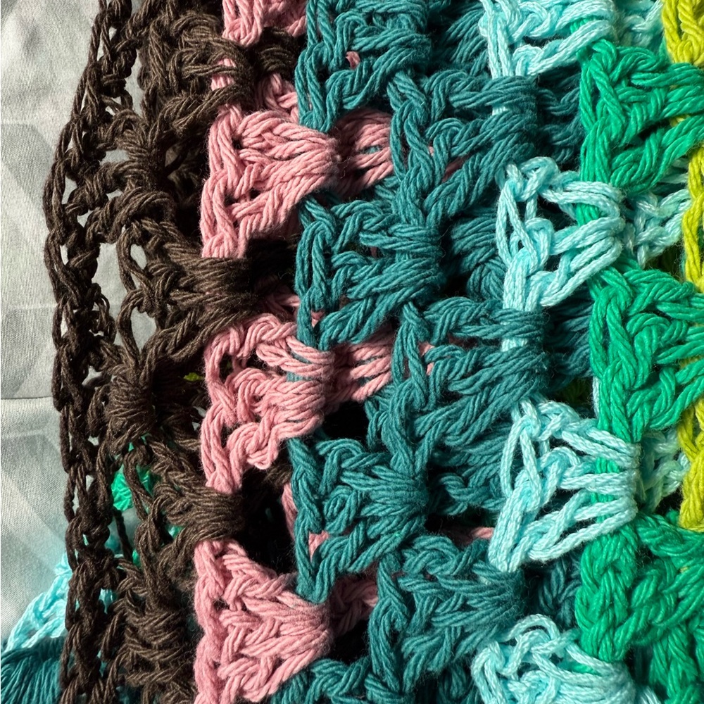 New XL crochet handmade women's hexagon open cardigan - Picture 8 of 9